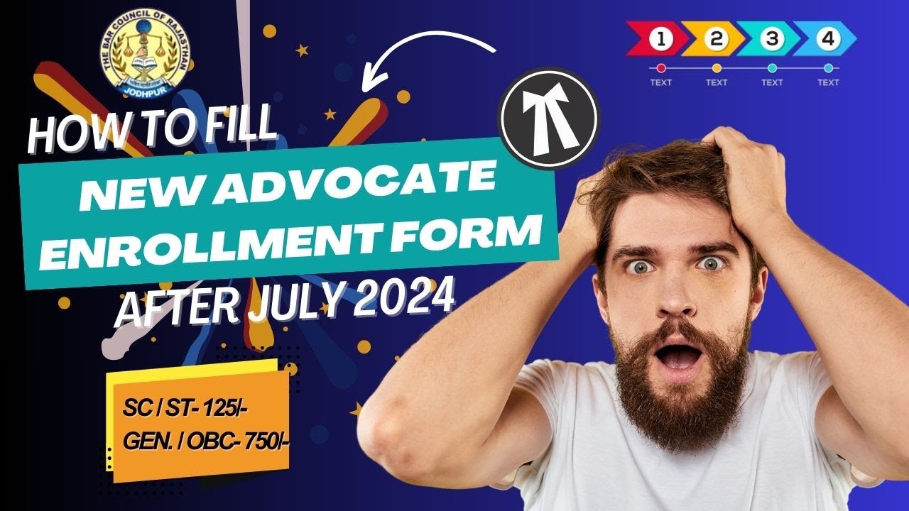 How to fill new advocate enrollment form 2024, Bar council of Rajasthan