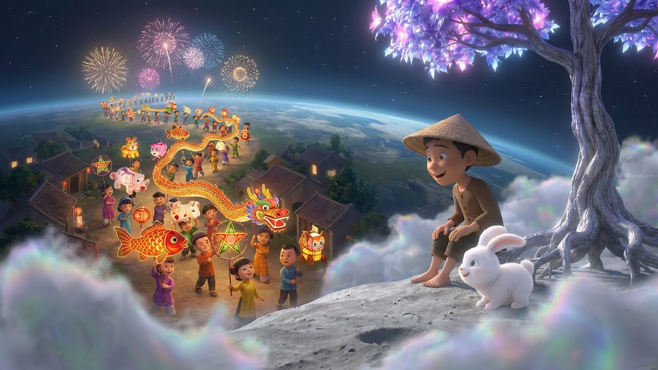 🌕 Sự Tích Chú Cuội Cung Trăng | Nhạc Thiếu Nhi Vui Nhộn | Hoạt Hình Không Thoại | Trung Thu