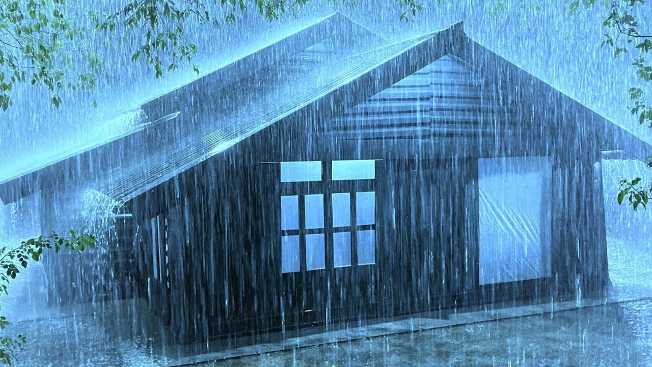 Rain On An Ancient Roof For Sleeping - Deep Sleep With Heavy Rain & Thunder Sound At Night 🌧️