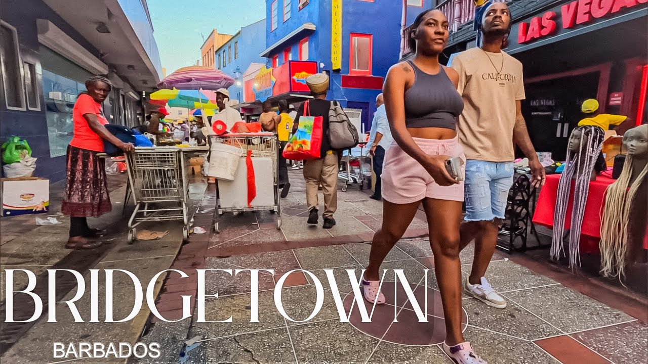 Walking Bridgetown Barbados | From Rihanna Drive to Carlisle Bay | Lively Streets & Markets