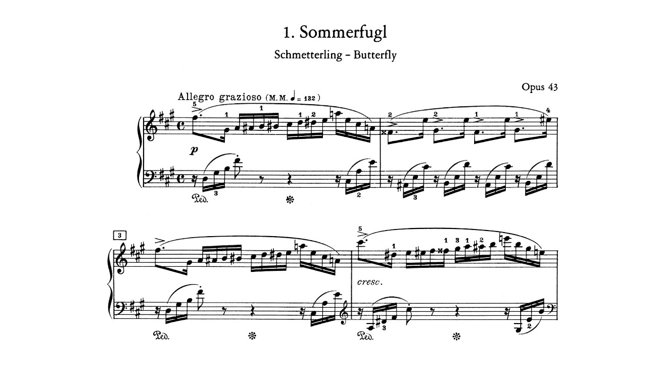 Edvard Grieg - Lyric Pieces (Volume III), op. 43 [With score]