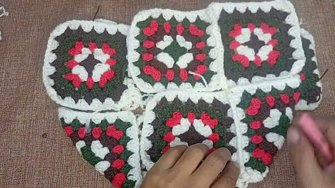 CROCHET  CARTERA  TEJIDA  CON CUADROS BONITO Y FÁCIL.