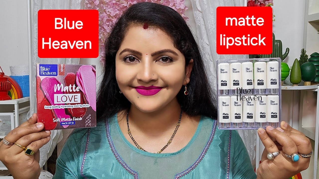 Blue heaven long lasting hydrating mini lipstick all 10 shades lipswatches | RARA
