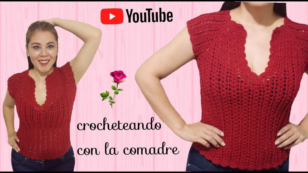 Tutorial Blusa Abanicos a Crochet Cuello en V Facil y Rapido Parte #1