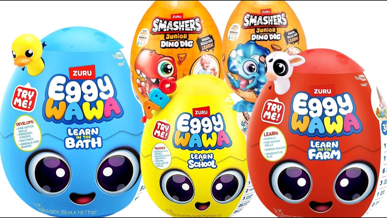 UNBOXING ALL COLLECTION ZURU EGGY WAWA | ZURU SMASHERS | ASMR