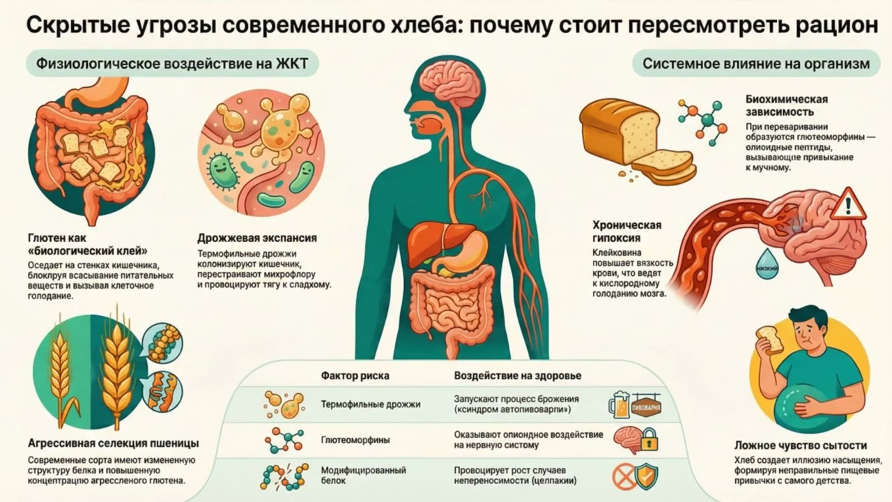 Скрытые угрозы современного хлеба #целиокия #запоры #клеточныйголод 