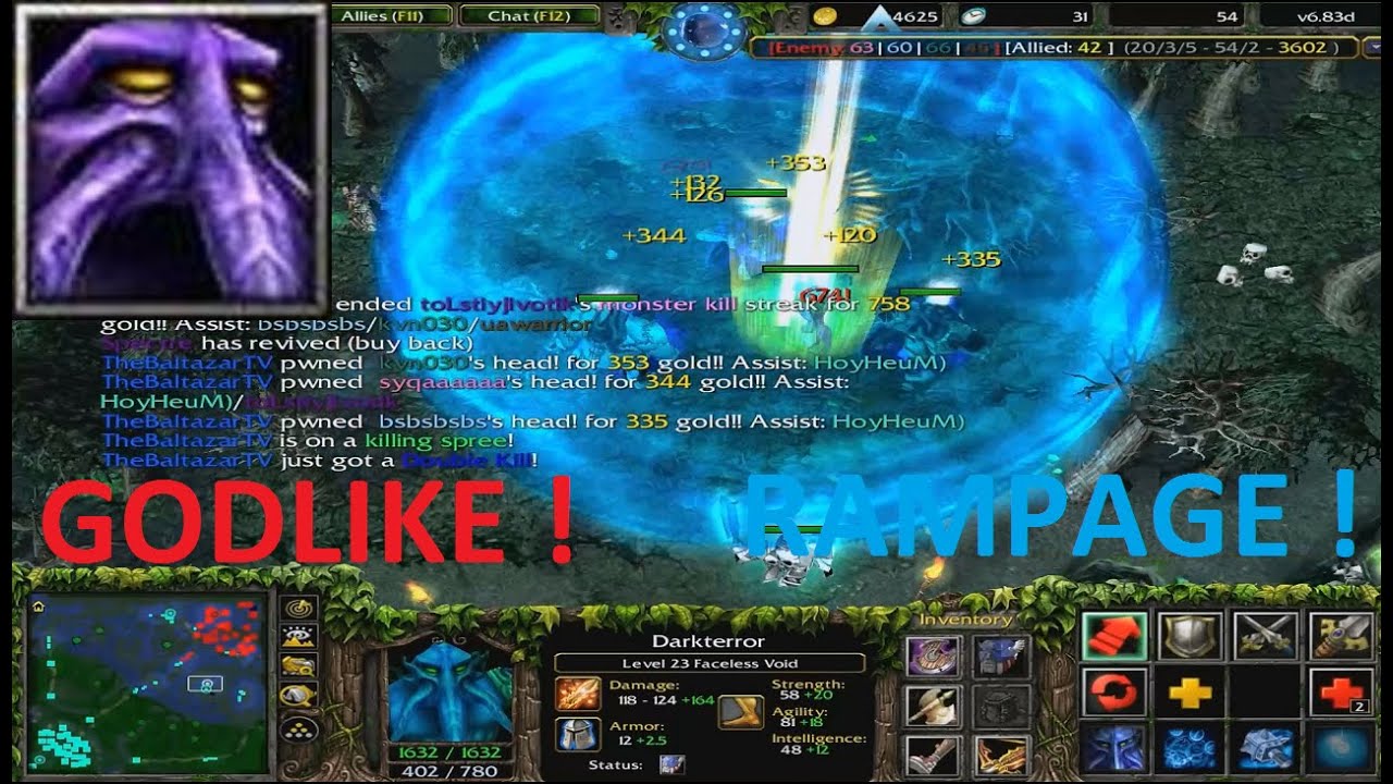 DotA 6 83d  - Faceless Void GODLIKE (RAMPAGEEE) !