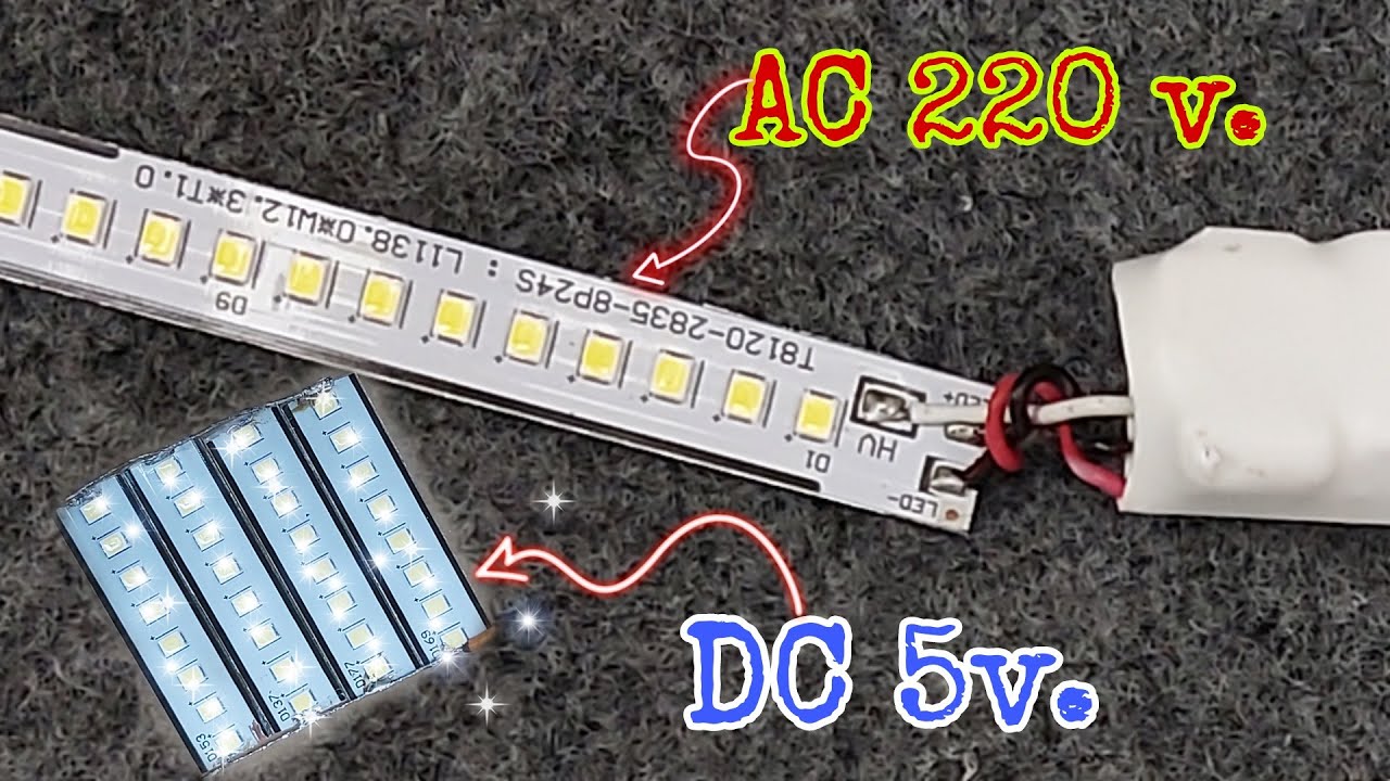 DIYหลอดLED5โวลต์จากหลอดไฟเก่าDIY 5 Volt LED bulbs from old bulbs