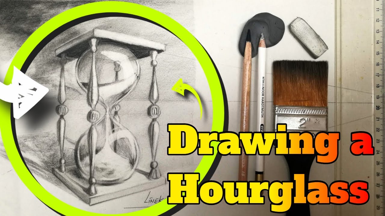 Easy Perspective - How to Draw an Hourglass with Charcoal