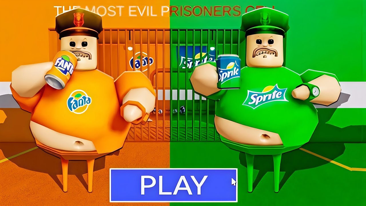 FANTA VS SPRITE BARRY'S PRISON RUN! (Obby) #scaryobby #roblox