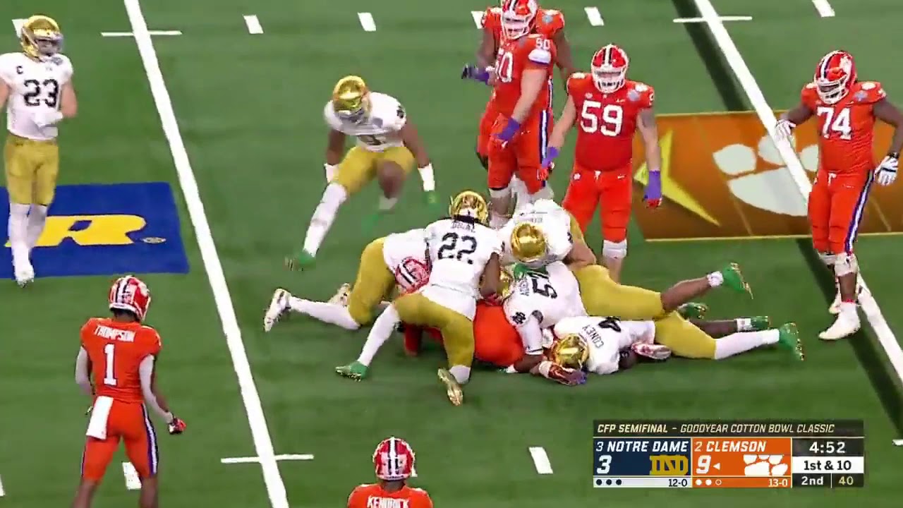 Travis Etienne (Clemson RB #9) vs Notre Dame 2018