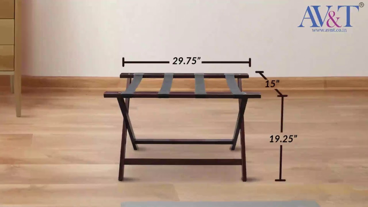 Wooden Luggage Rack for Hotels Rooms and Home