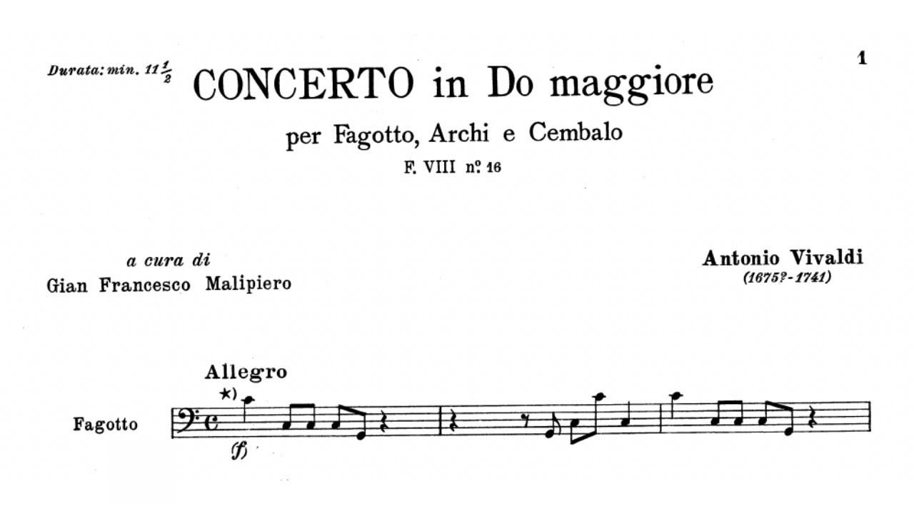Antonio Vivaldi: Bassoon Concerto in C Major, RV 469