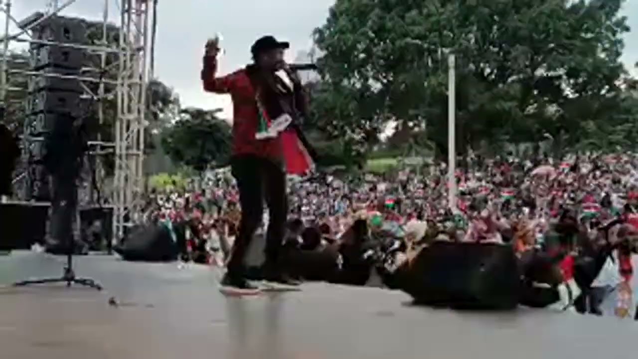 ERIC WAINAINA PATRIOTIC SONG AT SABA SABA LIVE AT UHURU PARK AS GENZ CELEBRATES THE DEATH OF DEMEN
