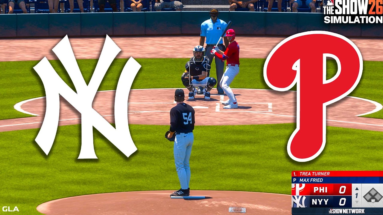 Yankees vs. Phillies Simulation | 3/14/26 Spring Training | MLB The Show 26 PS5 Gameplay
