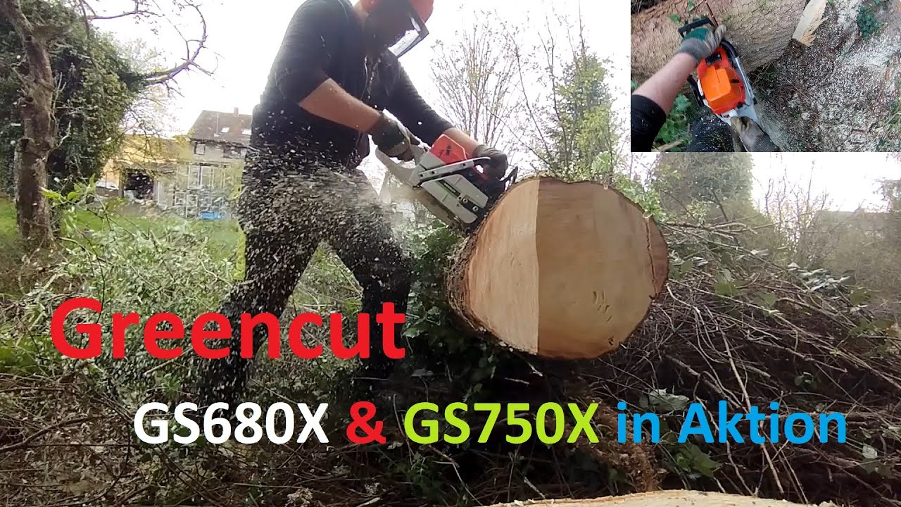 Greencut GS680X & GS750X in Aktion beim Aufarbeiten von Brennholz