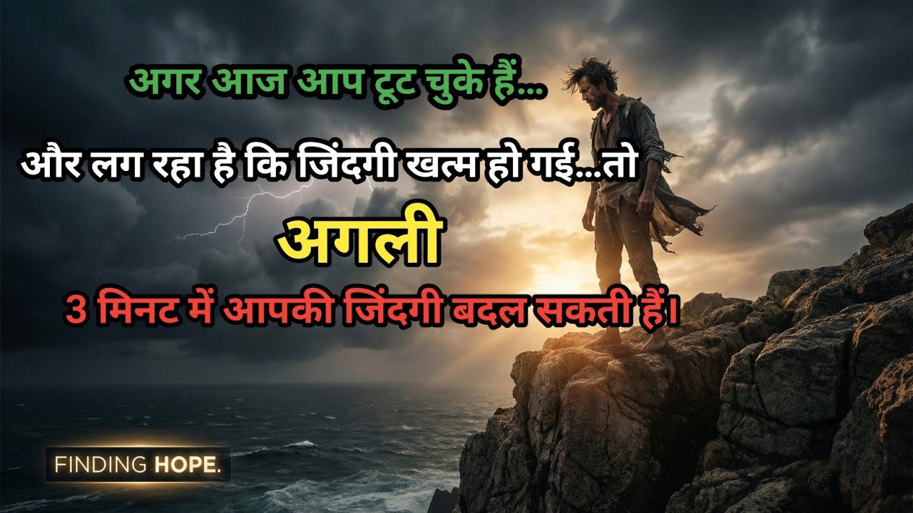 “अगर आज आप टूट चुके हैं… और लग रहा है कि जिंदगी खत्म हो गई तो अगली 3 मिनट आपकी जिंदगी बदल सकती हैं।”