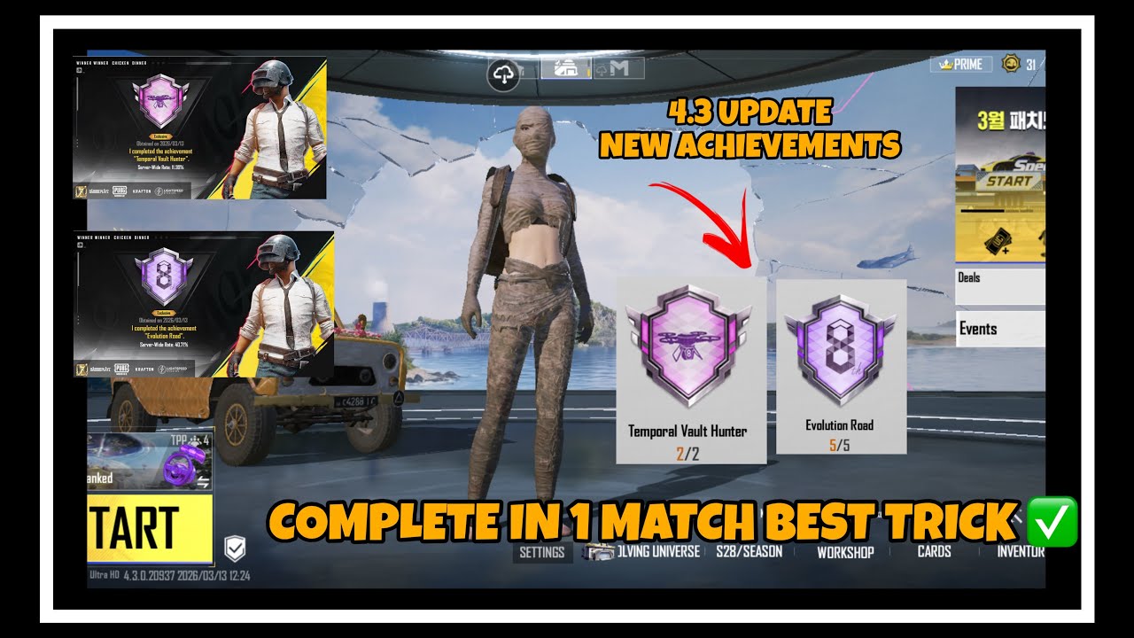 How To Complete The 4.3 Update ( Temporal Vault Hunter & Evolution Road) Achievements Easy Trick ✅