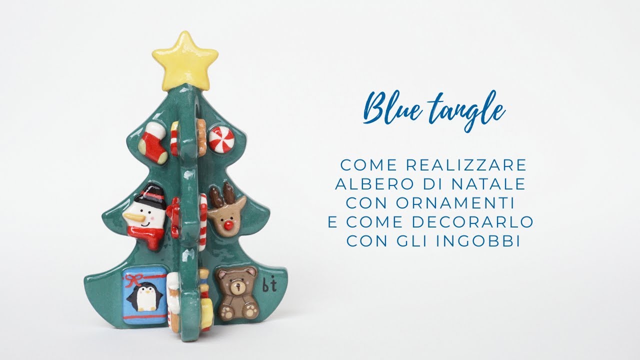 Come realizzare albero di Natale con ornamenti e come decorarlo con gli ingobbi #pottery #clayart