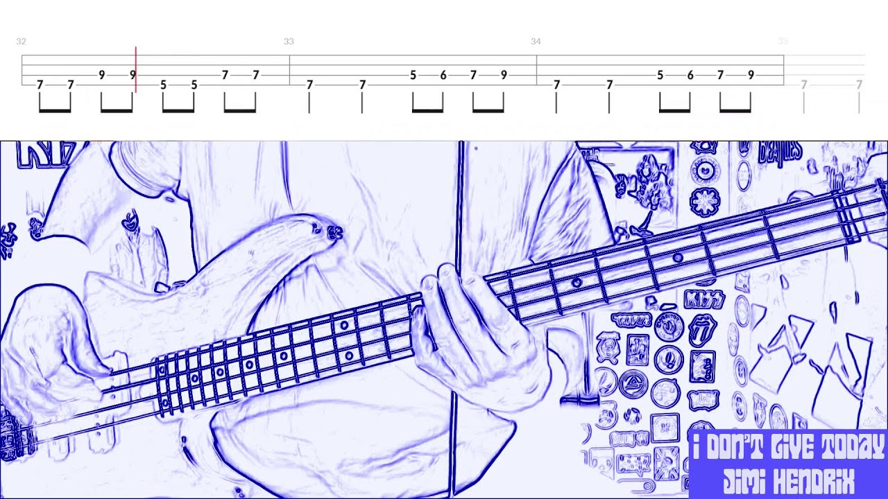 I Don't Live Today by Jimi Hendrix - Bass Cover with Tabs Play-Along