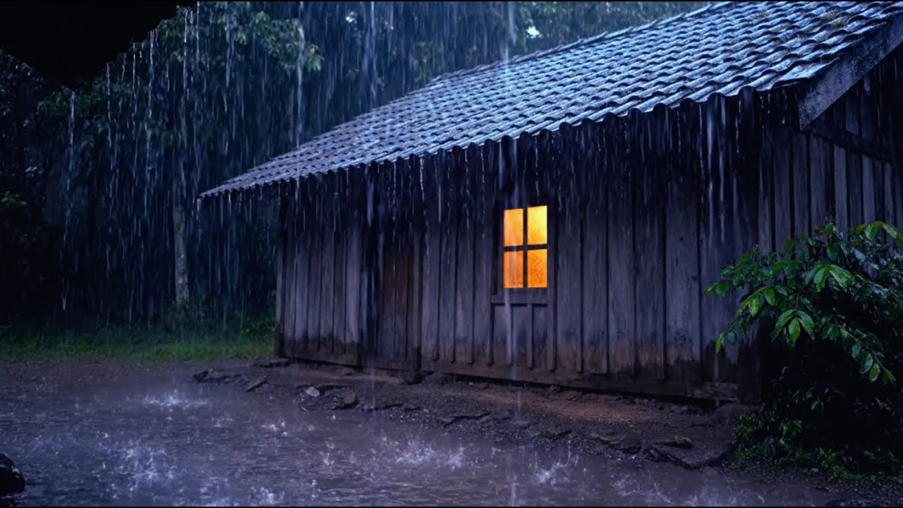 Alone in the Rain 🌧️🏡 | Relaxing Cabin Night Sounds