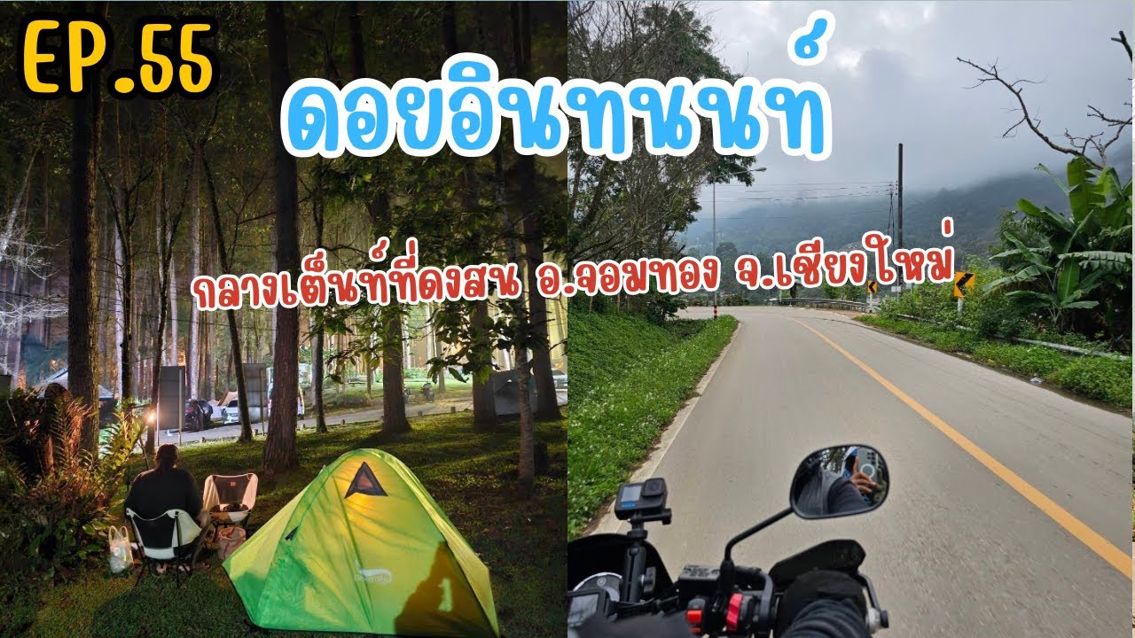 EP.55 ขี่มอไซค์เที่ยว ดอยอินทนนท์ กางเต็นท์ที่ดงสน อ.จอมทอง จ.เชียงใหม่