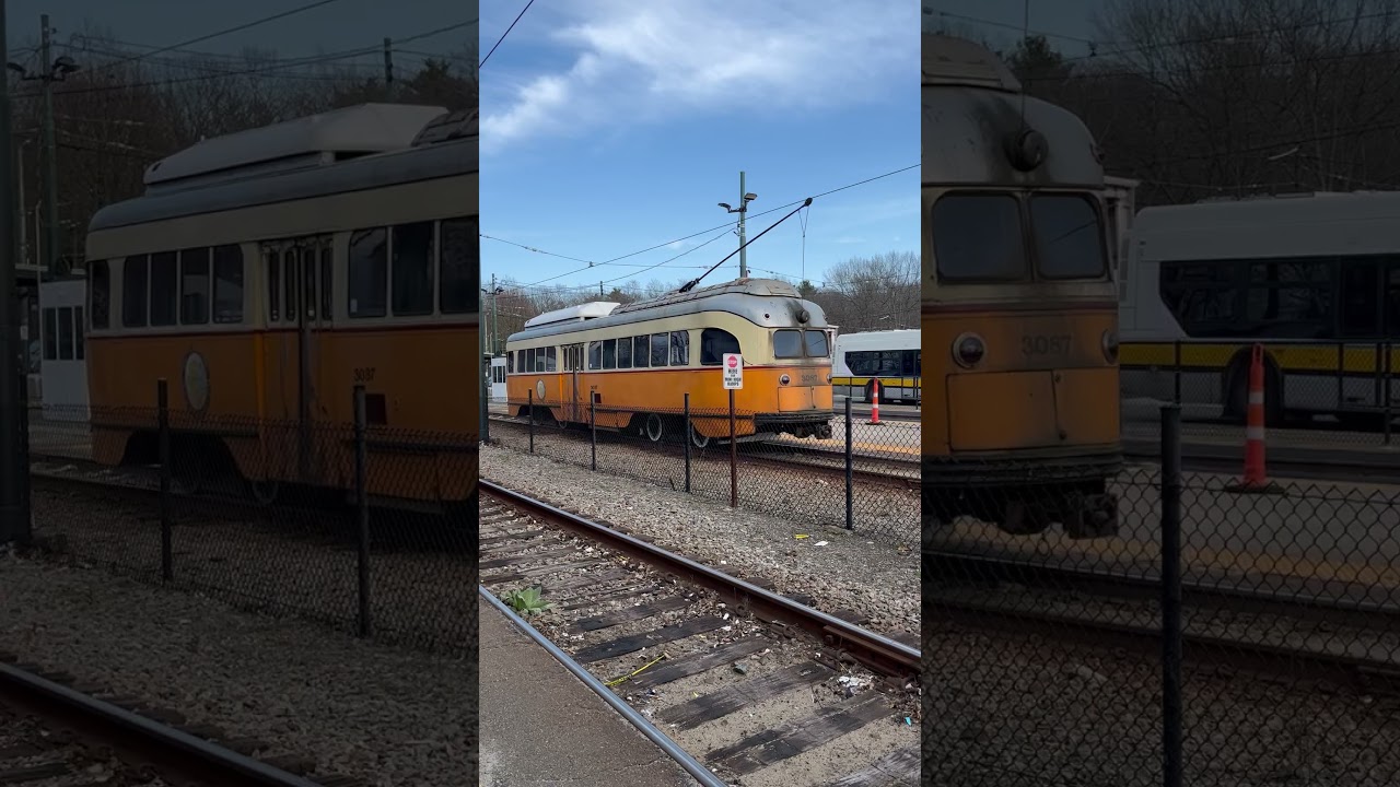 Boston PCC trolley leaves Mattapan #tramspotting