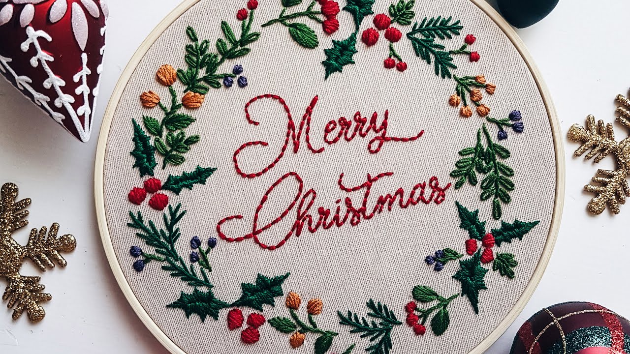 Christmas embroidery pattern