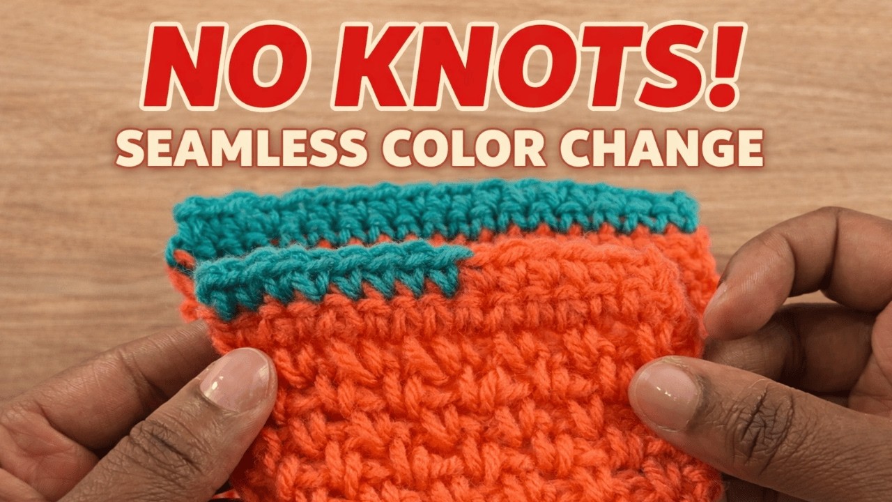 How to Change YARN COLORS & Add New Yarn Balls SEAMLESSLY| WEAVE IN ENDS (Beginner Crochet Tips)