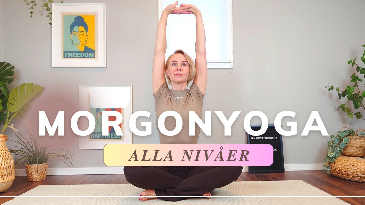 10 min MJUK MORGONYOGA FÖR NYBÖRJARE (passar alla nivåer). Lugn yoga för en skön start på dagen.
