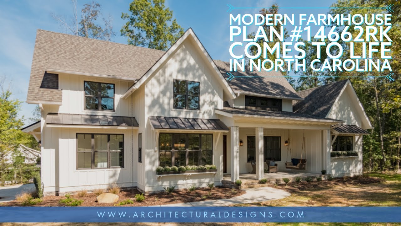 LIVE TOUR - Modern Farmhouse Plan 14662RK built in NC! 5 Bedroom Farmhouse Under 3000 SqFt