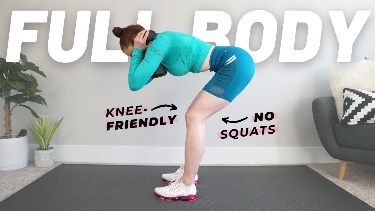 30 Minute Knee-Friendly Full Body Workout (No Squats, Low Impact Workout With Weights)