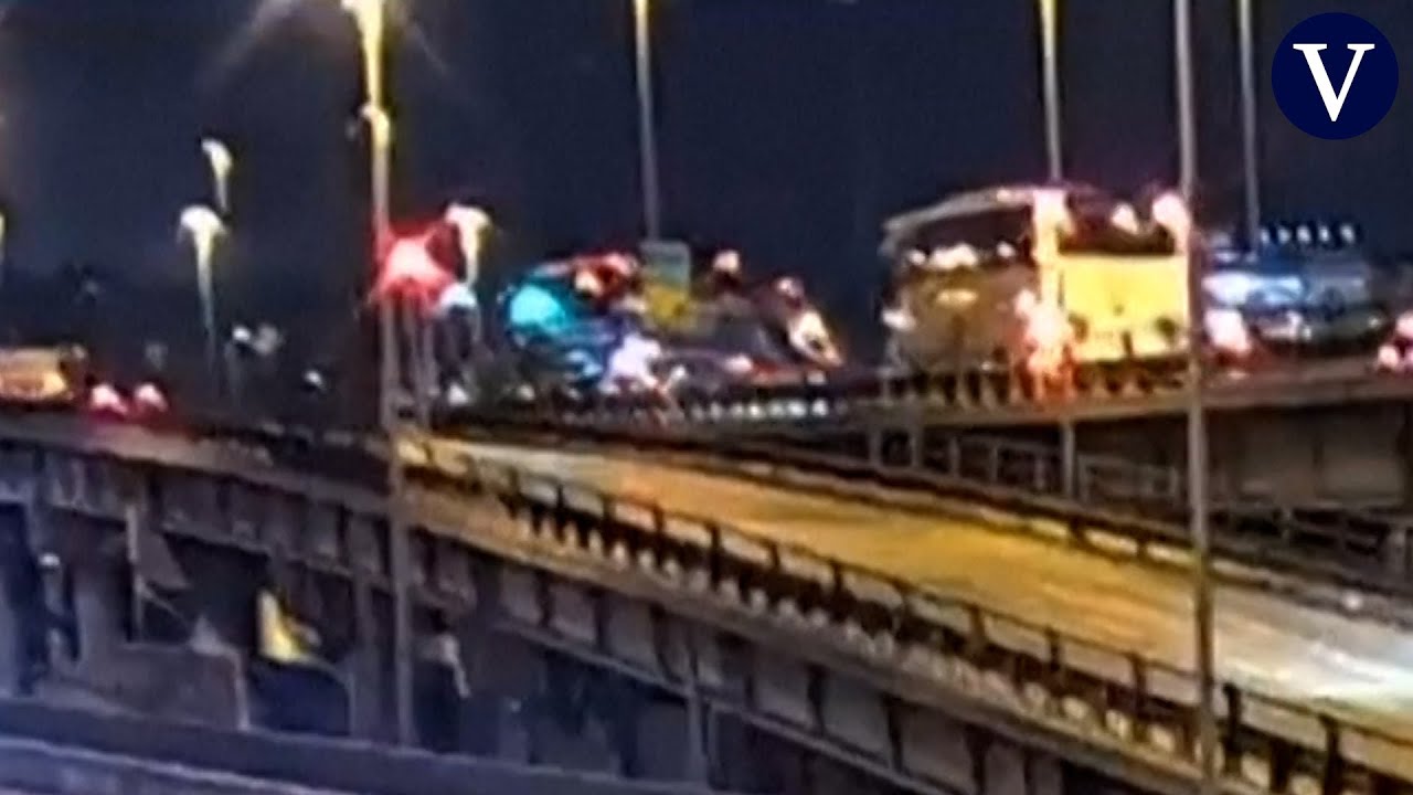 Una cámara de seguridad capta el accidente de autobús en Venecia