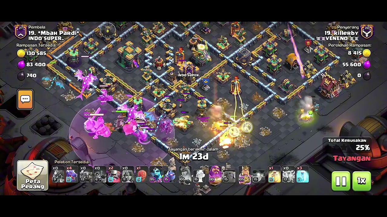 Day 4 war ligaa makin menggila!! Musuhnya th18 Auto rata sudahh🤯😱😱🔥