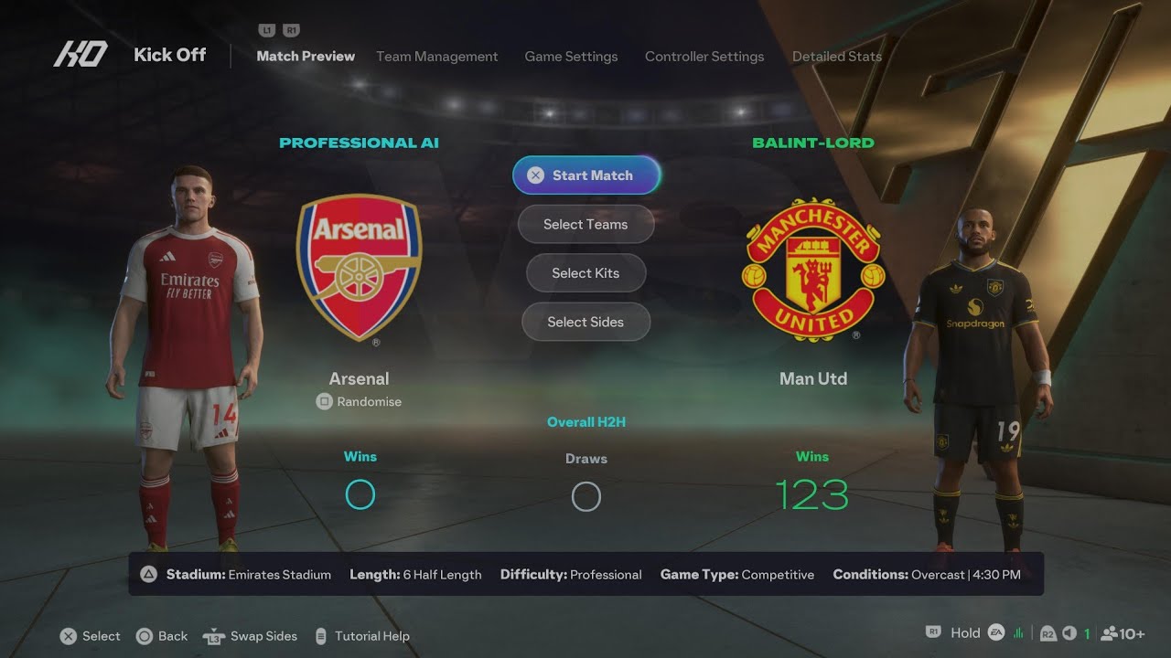 EA SPORTS FC 26 Arsenal-Manchester United Premier League full match 25/26 PS5