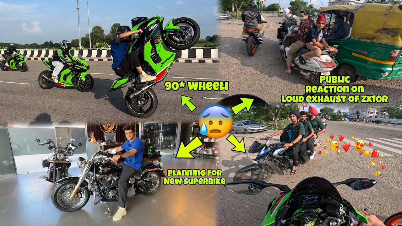 90 * wheeli on my zx10r 😍 || loud Exhaust 😱 Public Reaction || Street Race 😰