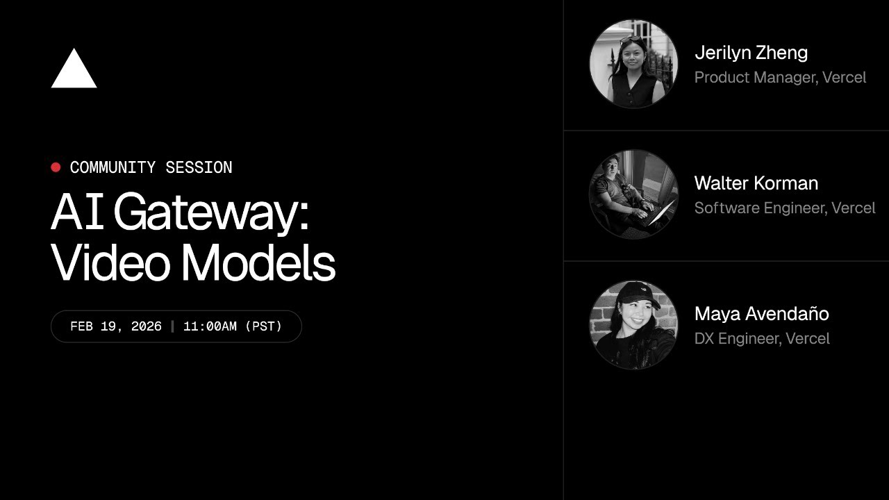 ▲ Community Session: Video Models