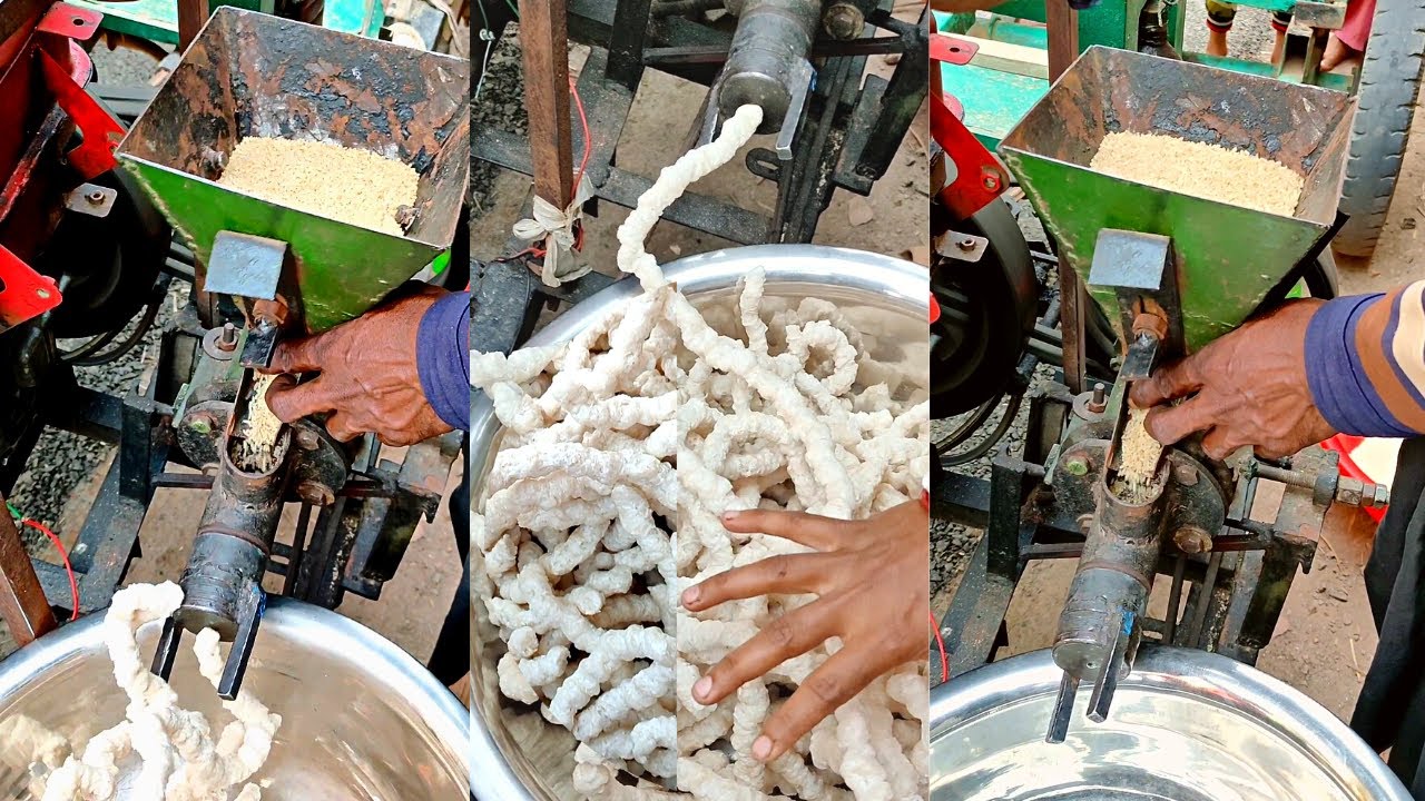 Tasty Corn Chips Making with Traditional Shallow Machine on Street | Popular Street Food of India