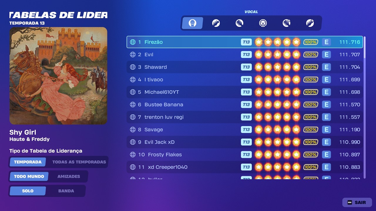 FORTNITE FESTIVAL ( Shy Girl - Haute & Freddy ) VOCAL Expert 100%