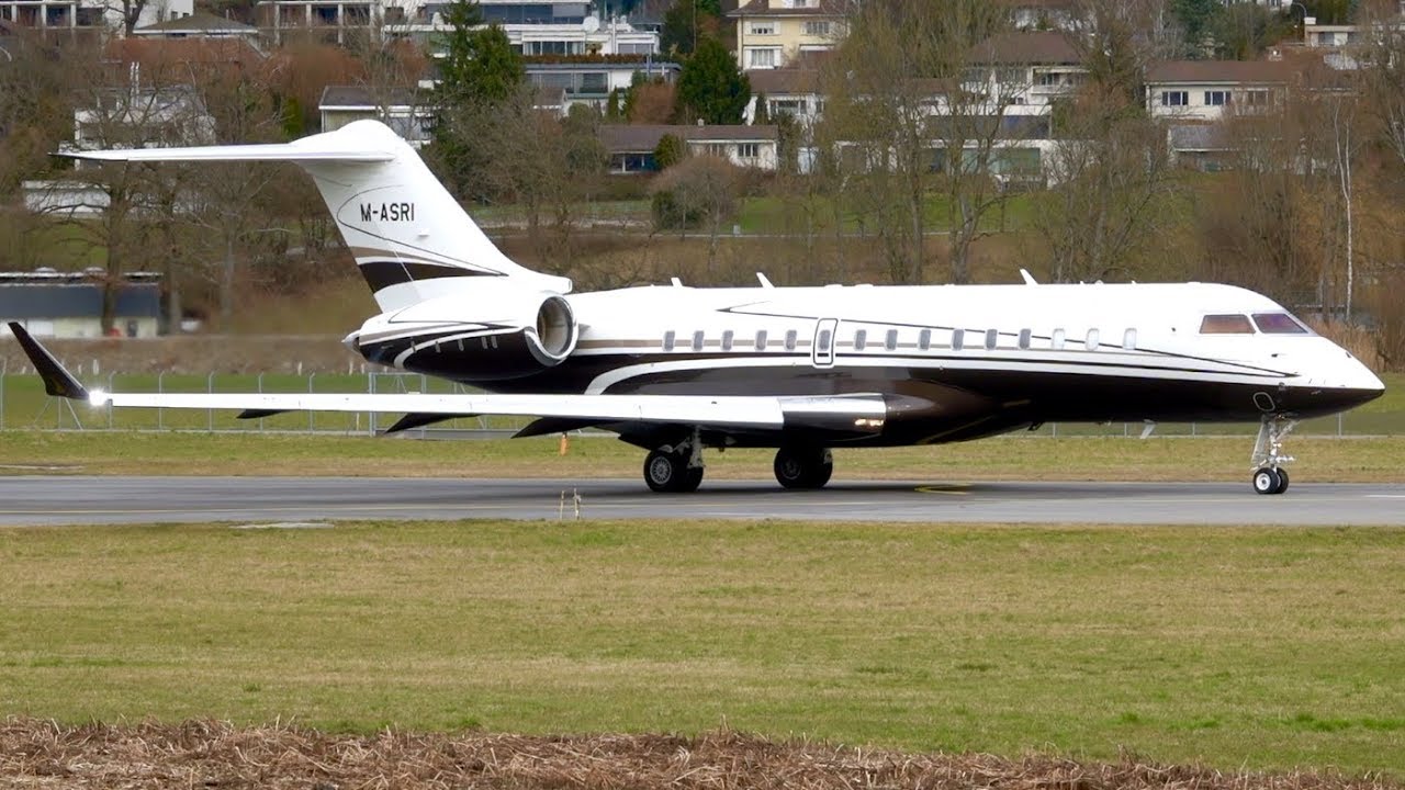 Bombardier Global Express XRS M-ASRI Take-Off at Bern
