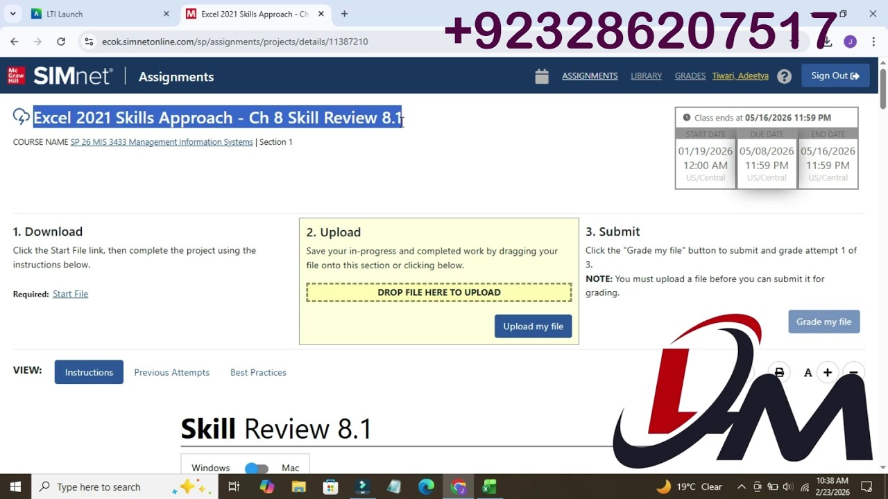 Excel 2021 Skills Approach - Ch 8 Skill Review 8.1 | Excel 2021 Skills Approach - Skill Review 8.1