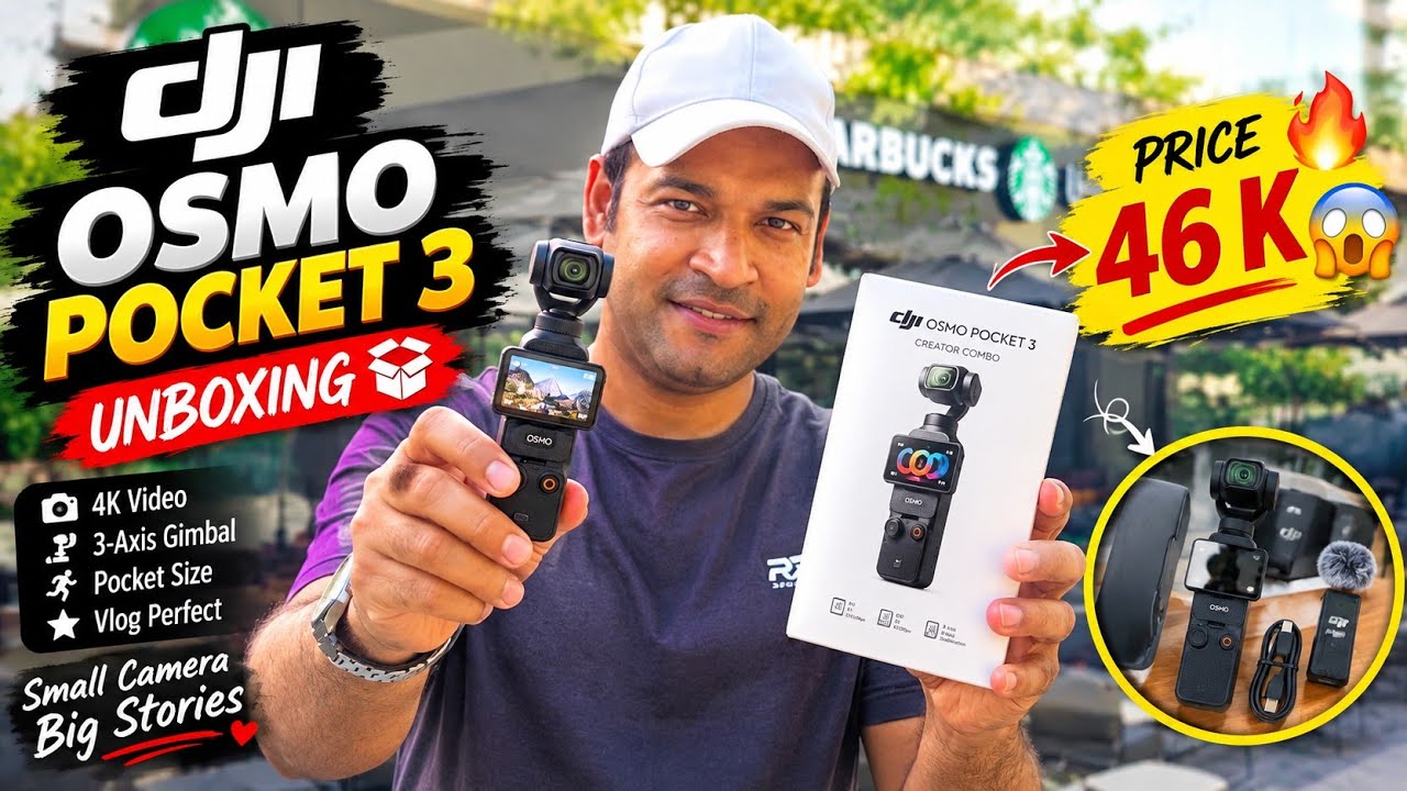 DJI Osmo Pocket 3 UNBOXING🎁🔥 | Small Camera, Big Surprise| 4k quality 👌