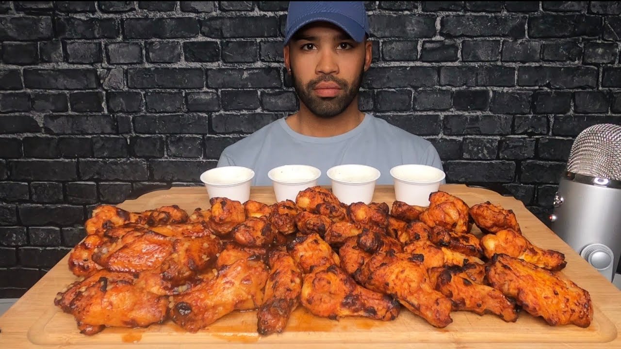 (ASMR) CHICKEN WING MUKBANG