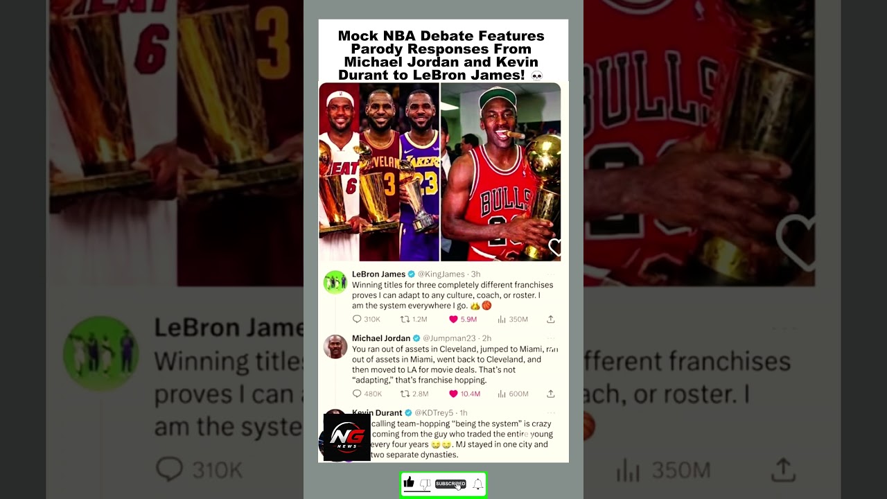 Mock NBA Debate Features Parody Responses From Michael Jordan & Kevin Durant to LeBron James#shorts