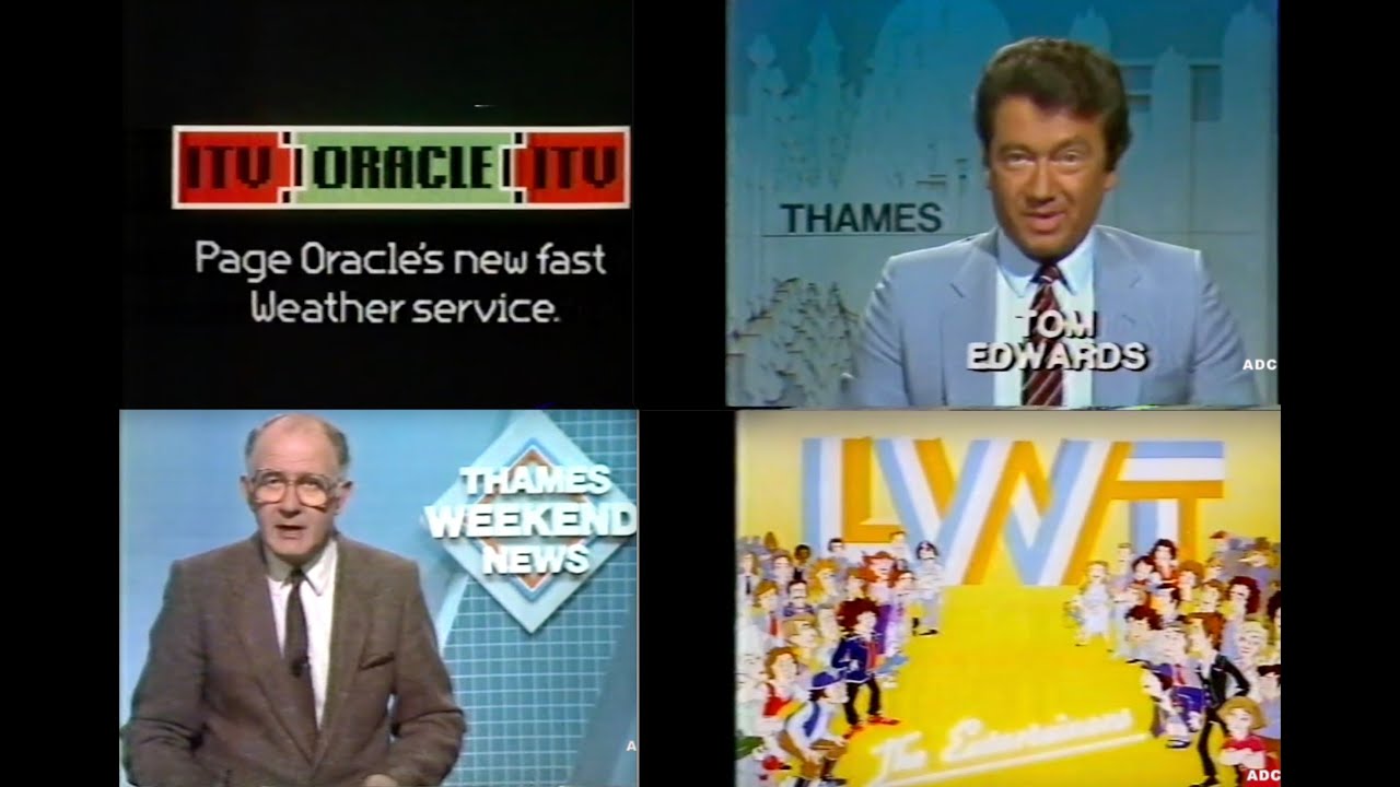 Thames adverts, Tom Edwards in-vision handover to LWT Sue Peacock 25th November 1983 1 of 2