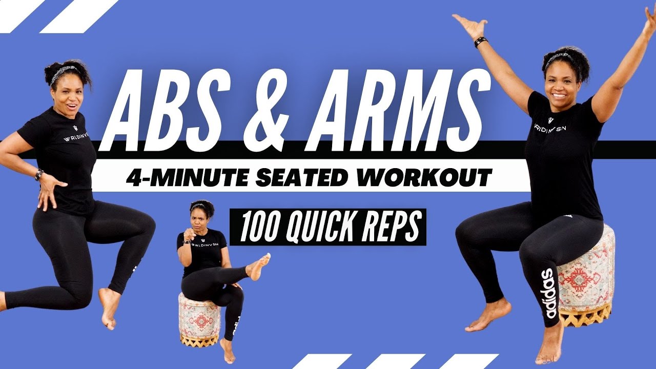 100 Rep Abs & Arms | 4 Minute Seated Workout