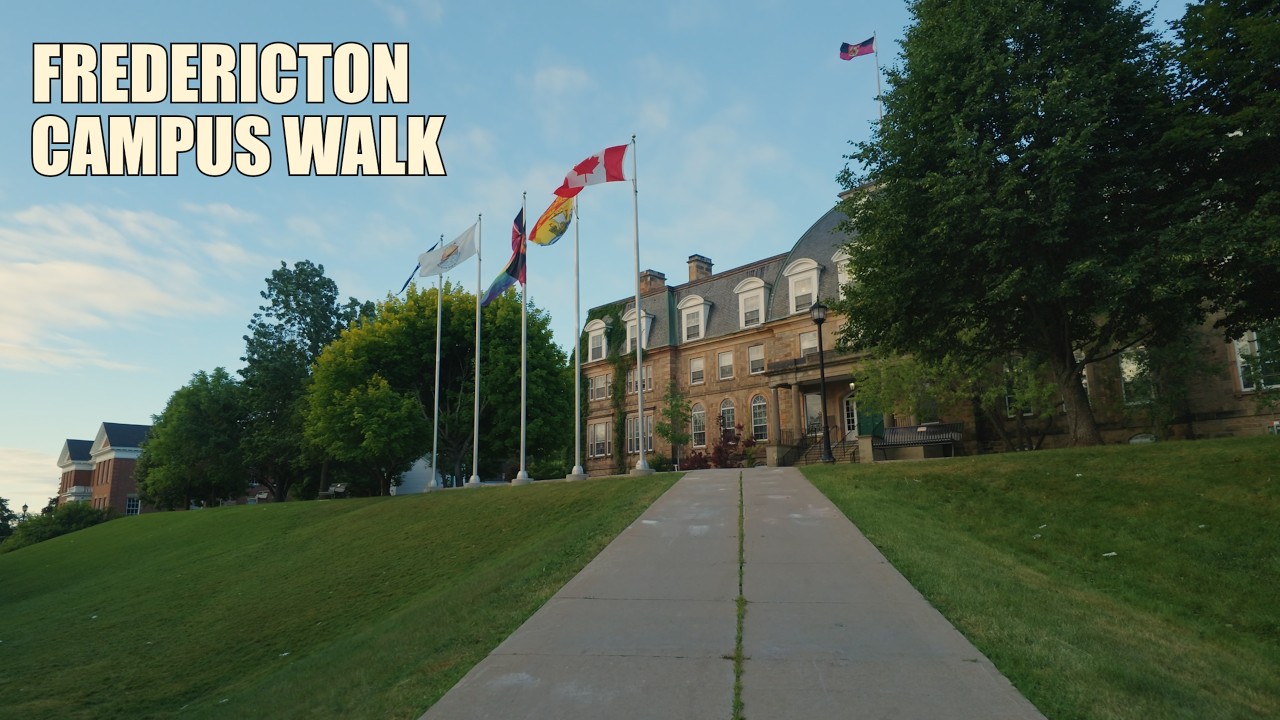 Early Morning Walk Through Fredericton&rsquo;s University Campuses | NBCC, UNB & STU | 4K