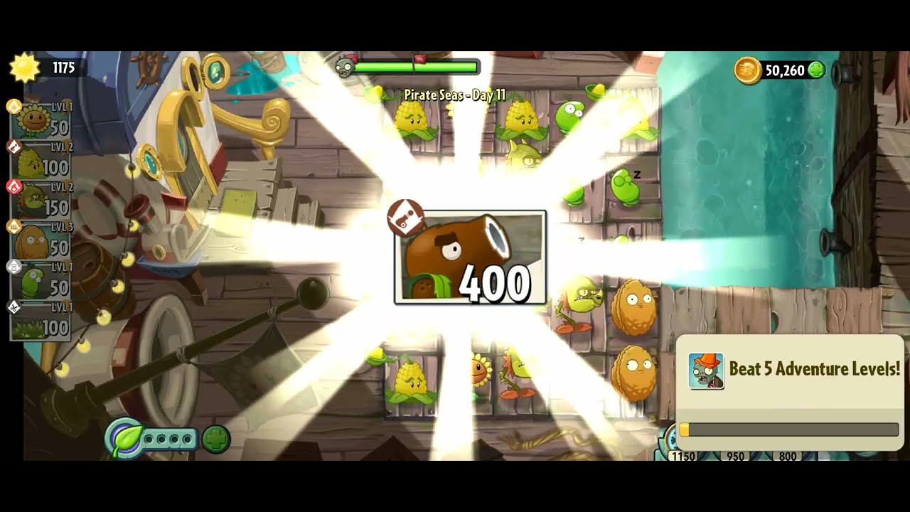 PLANTS VS ZOMBIES 2 - SESSIONS PIRATE SEAS - GAMEPLAY PART 4 [TV GAME HD4K]