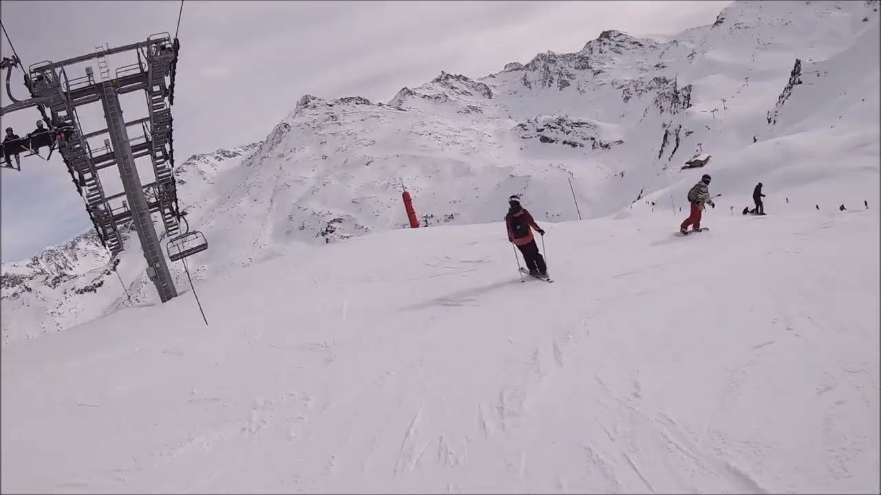 Snowboard à Méribel - piste Bouvreuil
