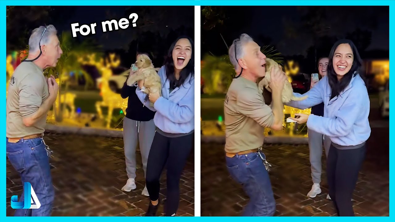 New Puppy Surprise 🐶When you surprise Dad by bringing home a Puppy 😍